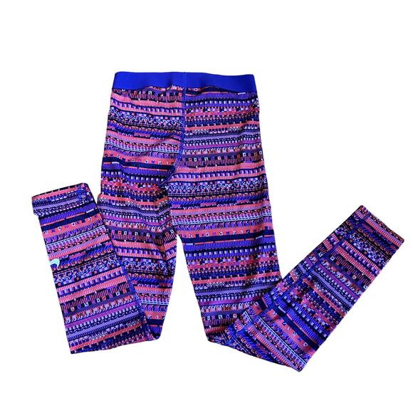 Nike Pro Nordic Legging Womens Size Small Purple Pink Red Fleece Running - Picture 3 of 4